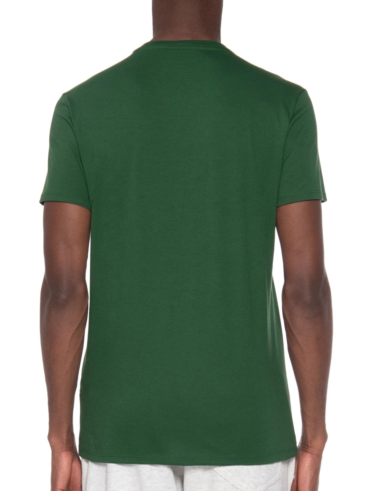 Camiseta Masculina Regular Fit Gola V Em Algodão Pima Verde  Lacoste