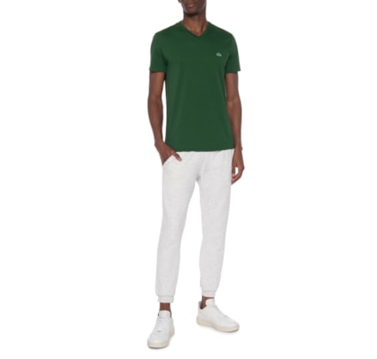 Camiseta Masculina Regular Fit Gola V Em Algodão Pima - Verde 