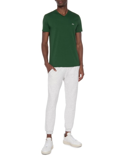 Camiseta Masculina Regular Fit Gola V Em Algodão Pima - Verde