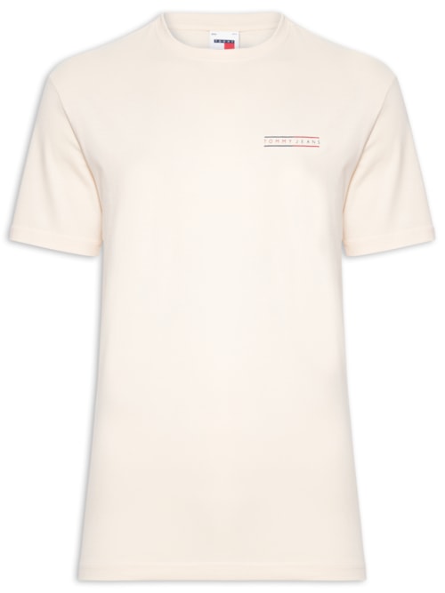 Camiseta Masculina Regular Fit Graphic Slub - Bege