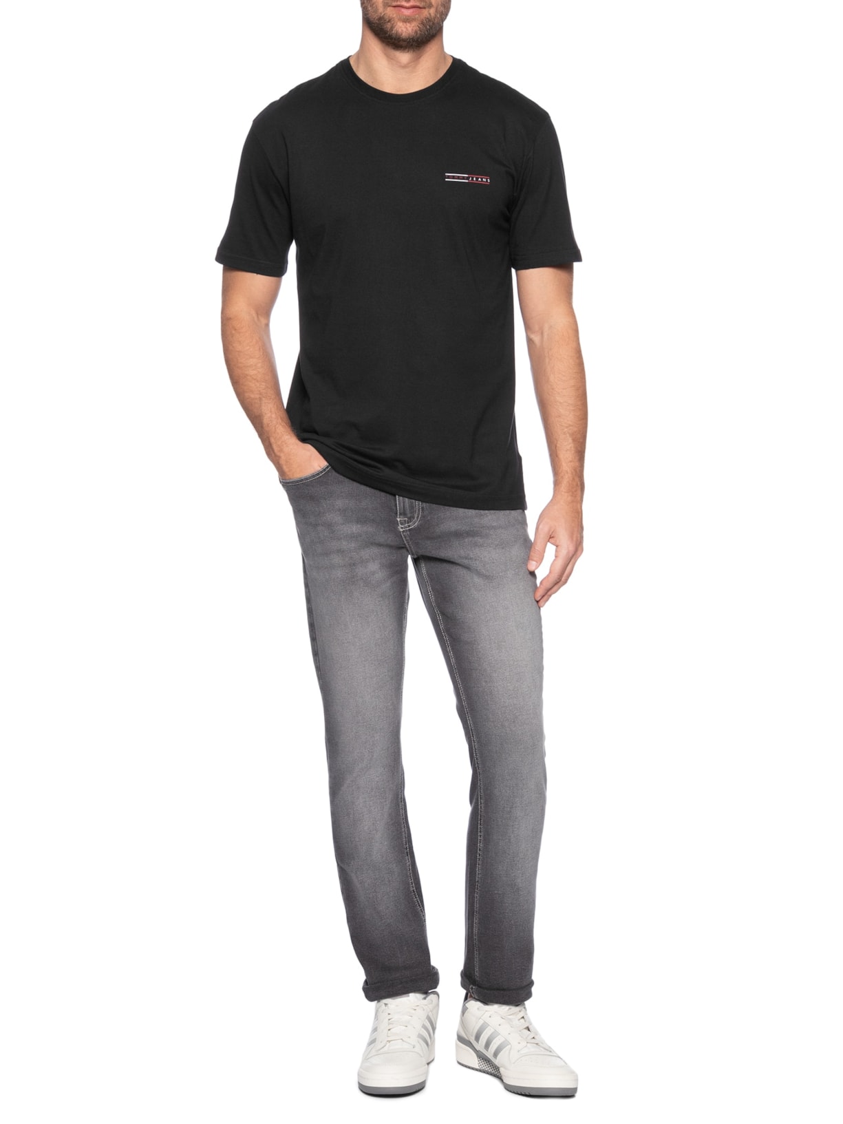 Camiseta Masculina Regular Fit Graphic Slub Preto Tommy Jeans