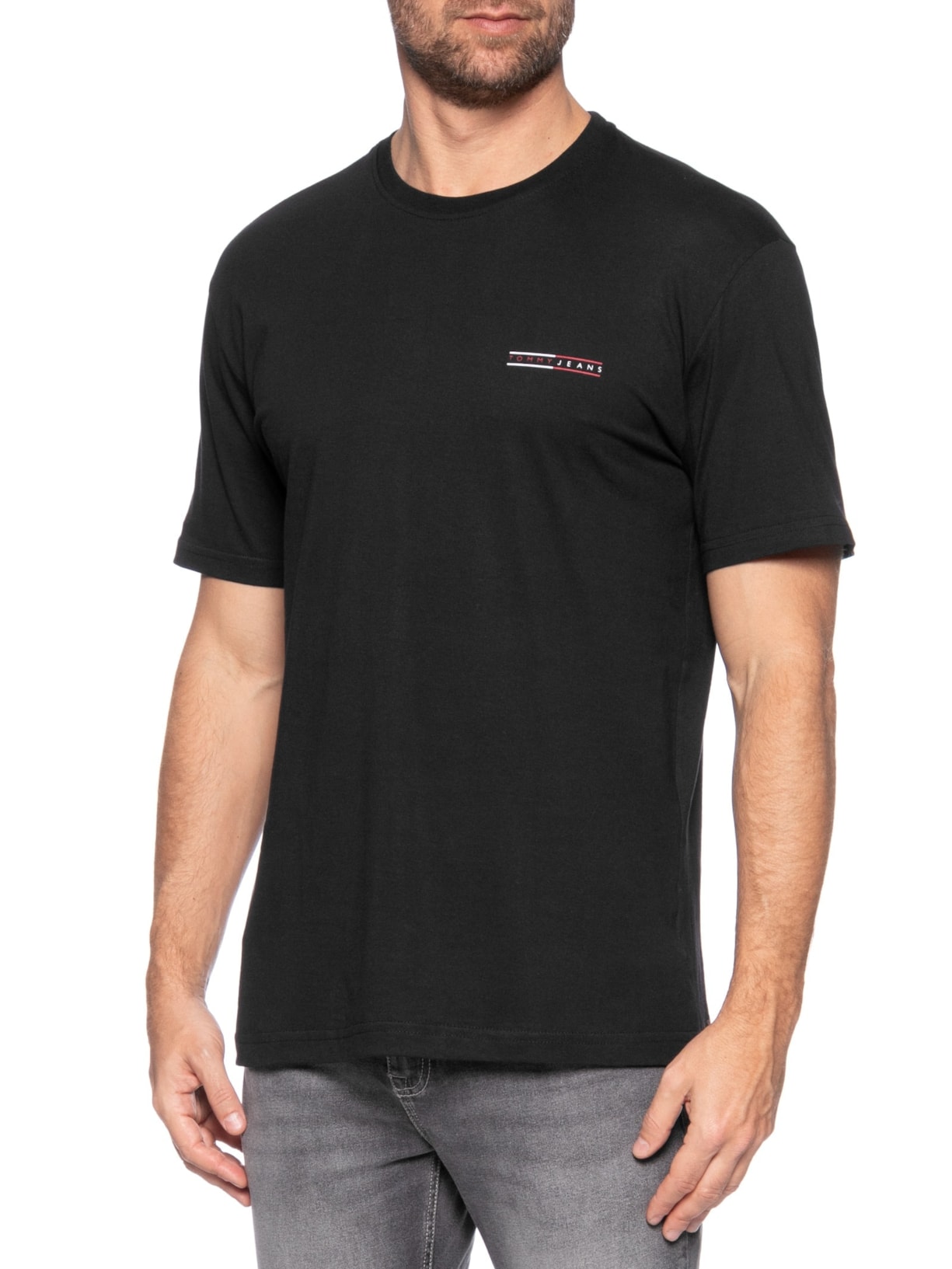Camiseta Masculina Regular Fit Graphic Slub Preto Tommy Jeans