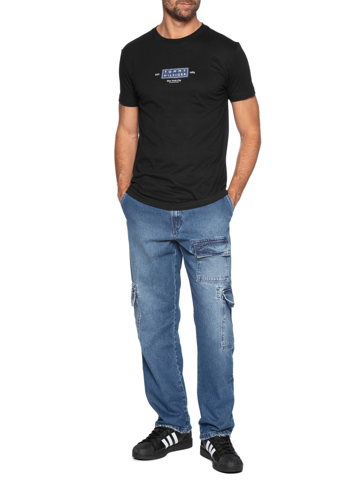 Camiseta Masculina Regular Fit Heritage Preto Tommy Hilfiger