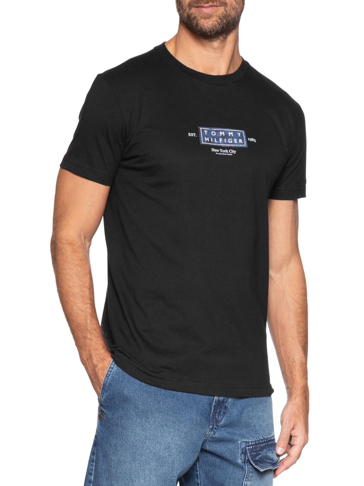Camiseta Masculina Regular Fit Heritage Preto Tommy Hilfiger