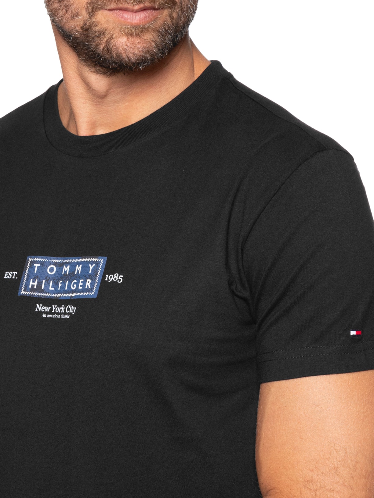 Camiseta Masculina Regular Fit Heritage Preto Tommy Hilfiger