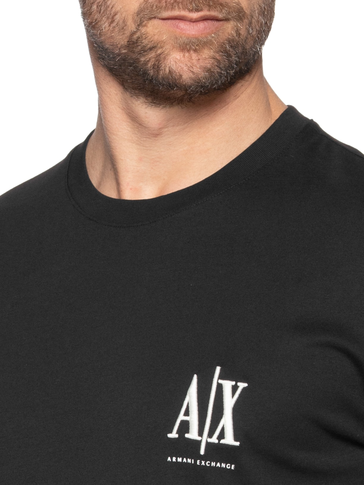 Camiseta Masculina Regular Fit Icon A|X Bordado Preto Armani Exchange