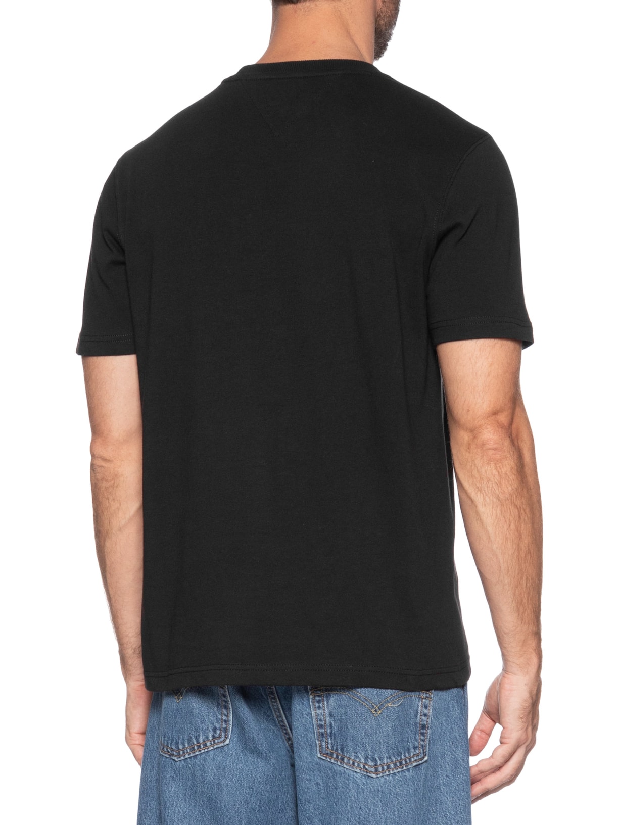 Camiseta Masculina Regular Fit Icon Gold Preto Tommy Hilfiger