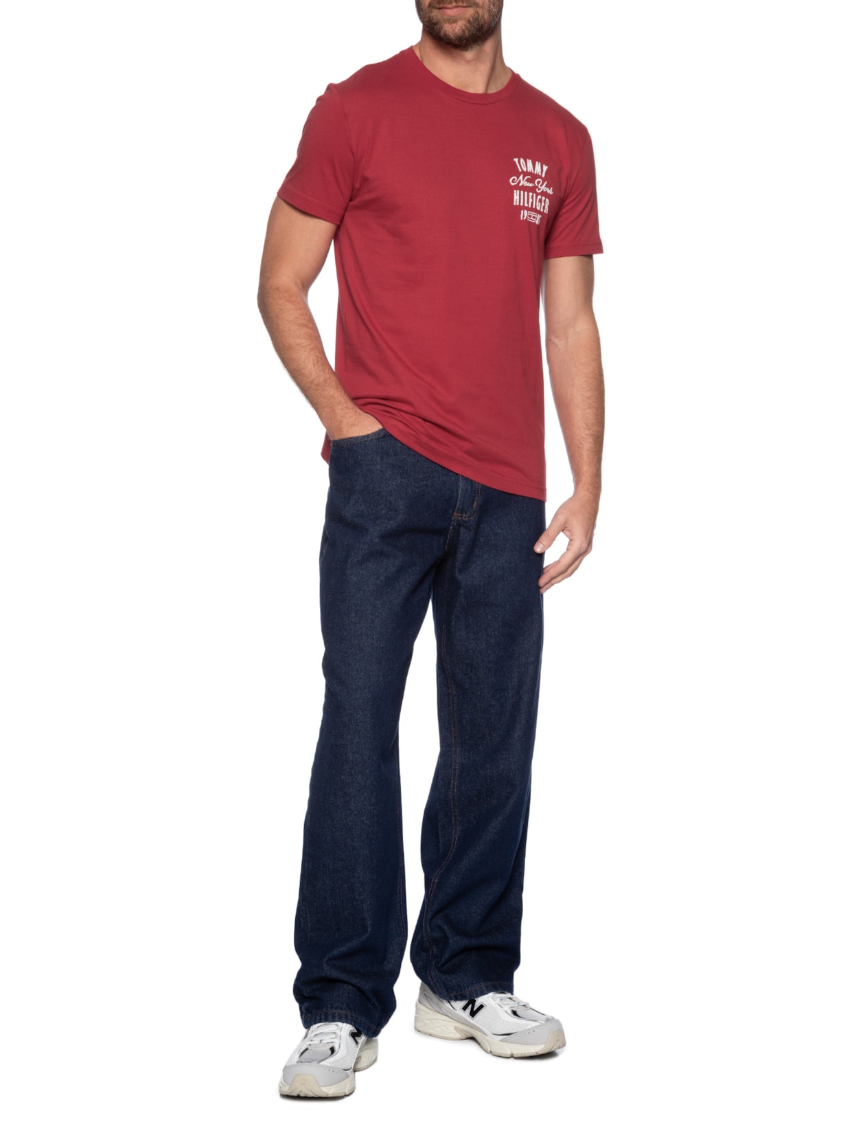Camiseta Masculina Regular Fit Inverse Climate Graphic Vermelho Tommy Hilfiger