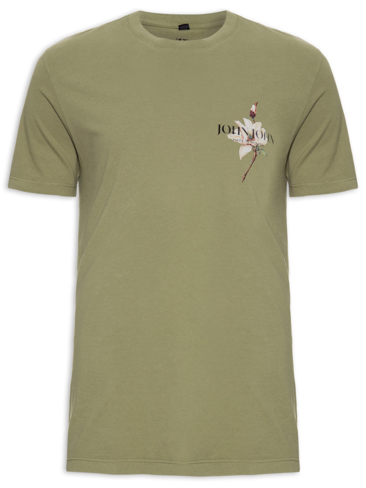 Camiseta Masculina Regular Fit Lilys Flower Verde John John