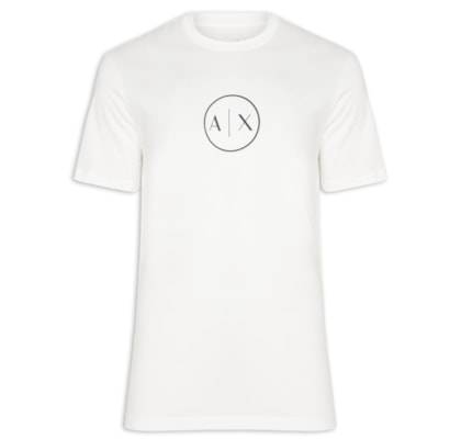 Camiseta Masculina Regular Fit Logo A|X Círculo - Branco