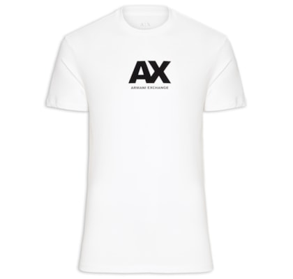 Camiseta Masculina Regular Fit Logo Ax - Branco