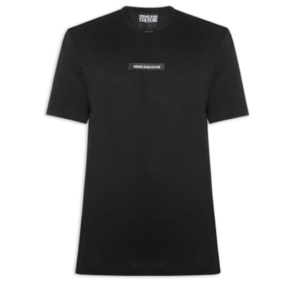 Camiseta Masculina Regular-Fit Logo Patch - Preto