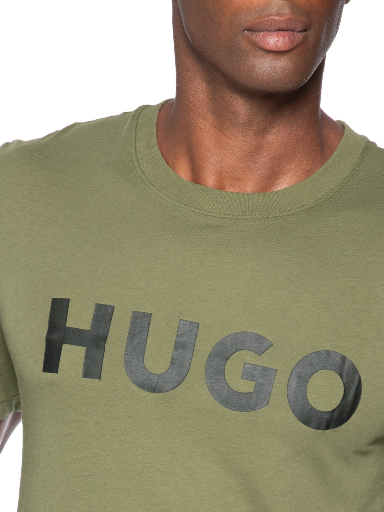 Camiseta Masculina Regular Fit Logo Printed Dulivio Verde Hugo