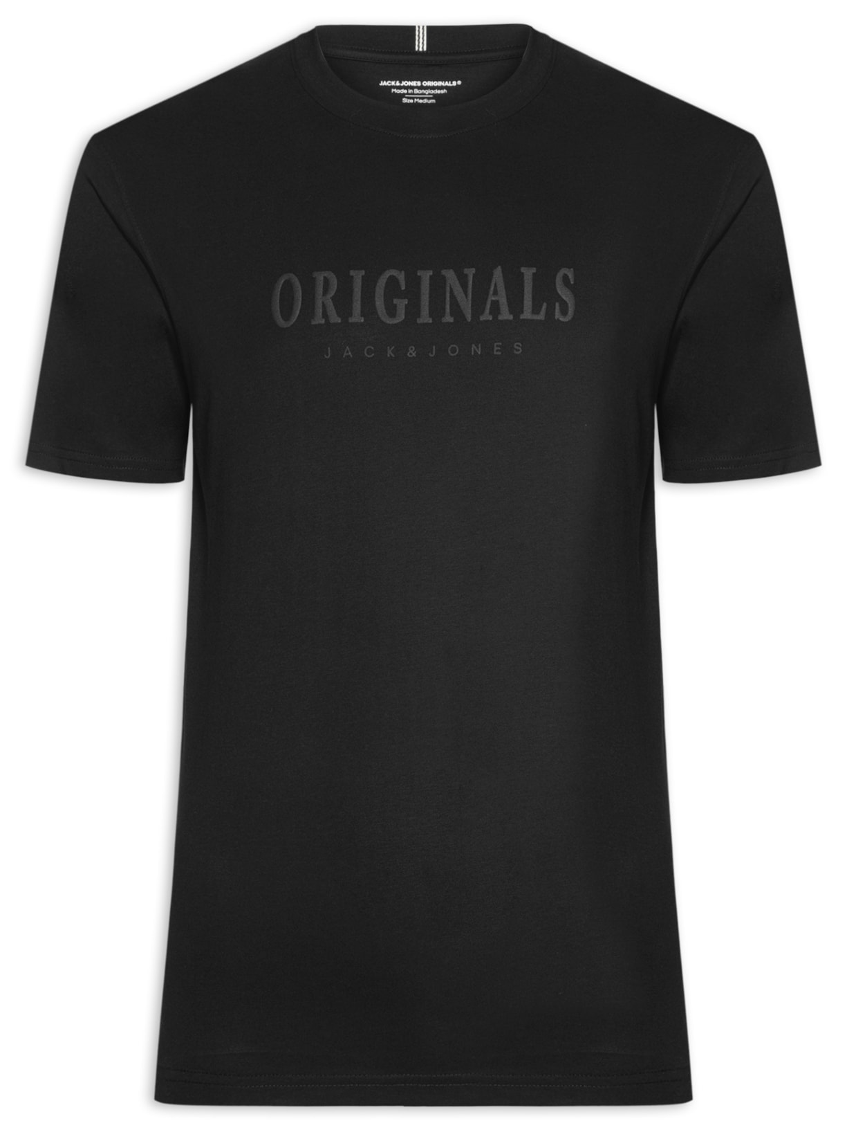 Camiseta Masculina Regular Fit Logo Rubber - Preto