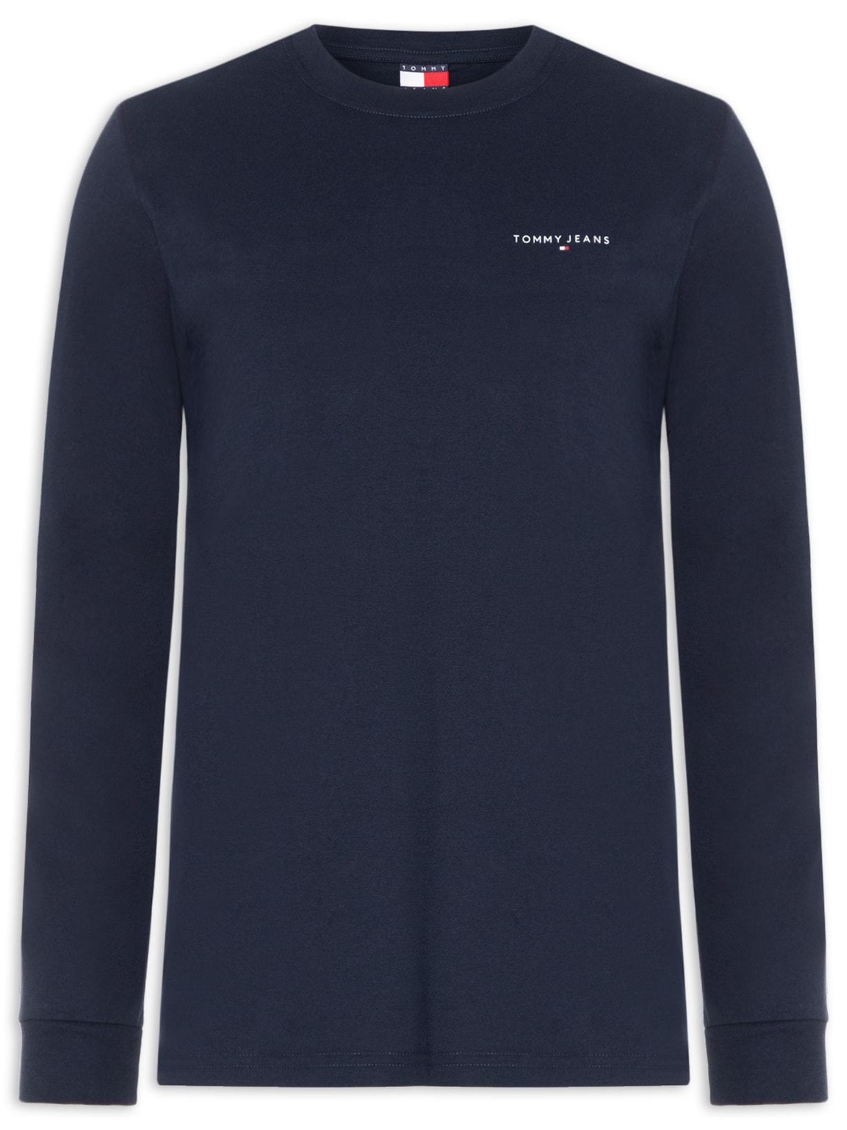 Camiseta Masculina Regular Fit Manga Longa com Silk Azul Tommy Jeans