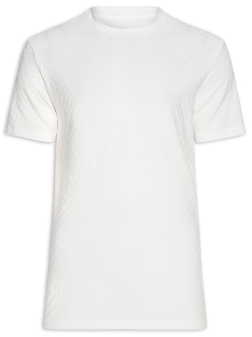 Camiseta Masculina Regular Fit Monograma - Branco