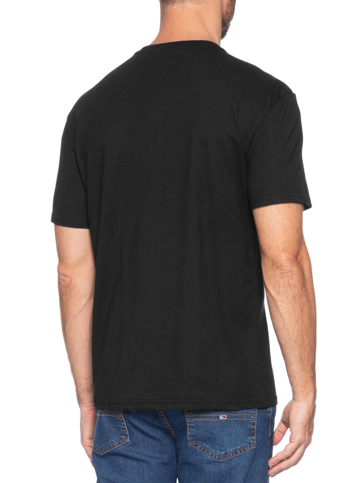 Camiseta Masculina Regular Fit Pop Bordada Preto Tommy Jeans