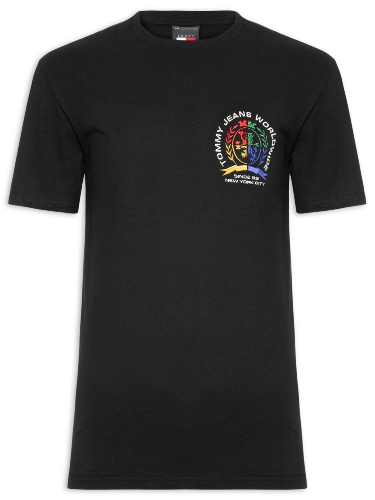 Camiseta Masculina Regular Fit Pop Bordada - Preto