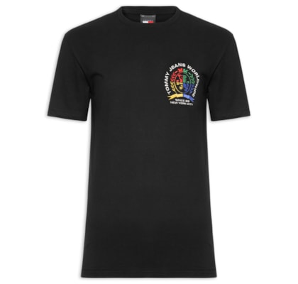 Camiseta Masculina Regular Fit Pop Bordada - Preto