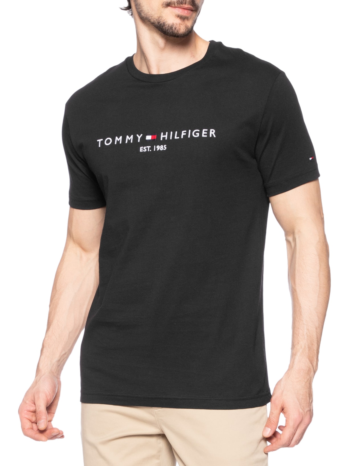 Camiseta Masculina Regular Fit Preto Tommy Hilfiger
