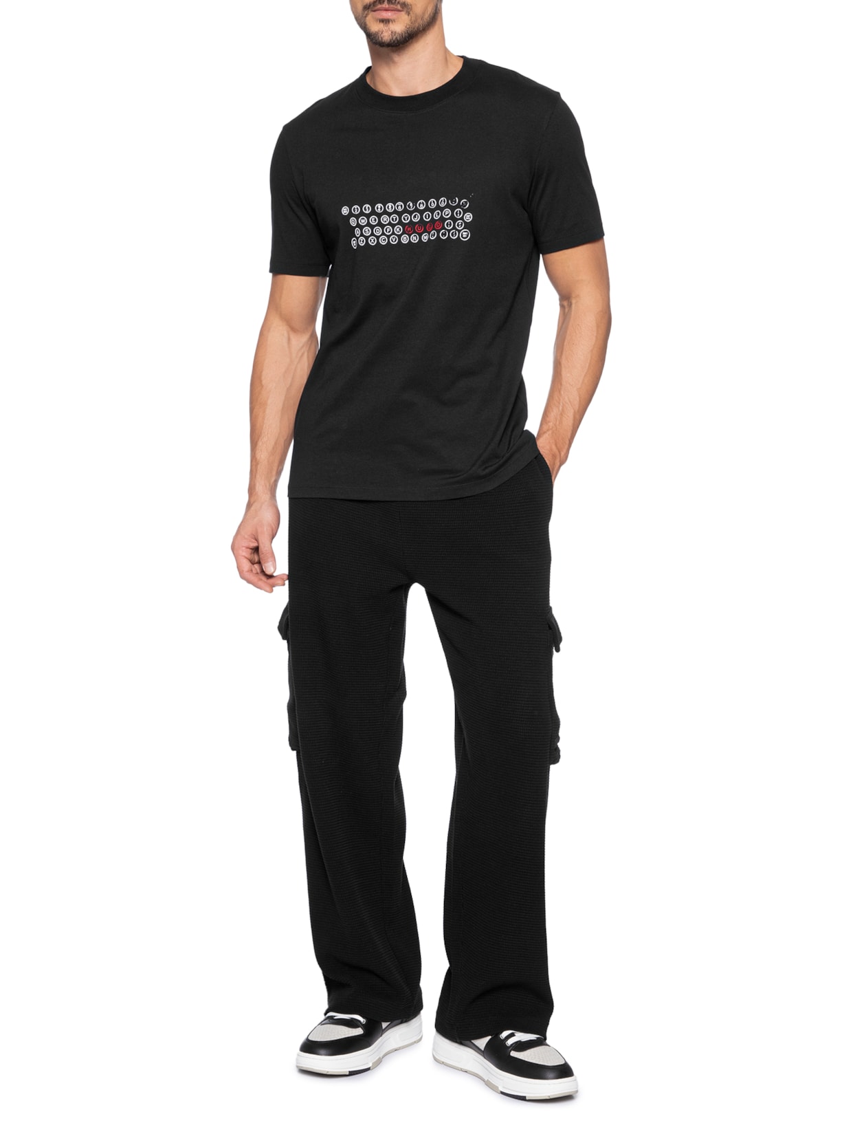 Camiseta Masculina Regular-Fit Printed Artwork Deyss Preto Hugo