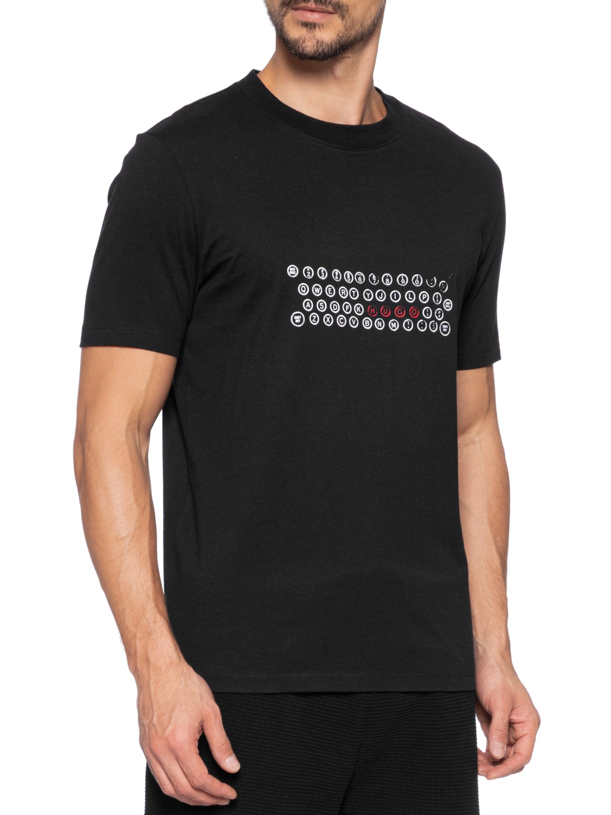 Camiseta Masculina Regular-Fit Printed Artwork Deyss Preto Hugo