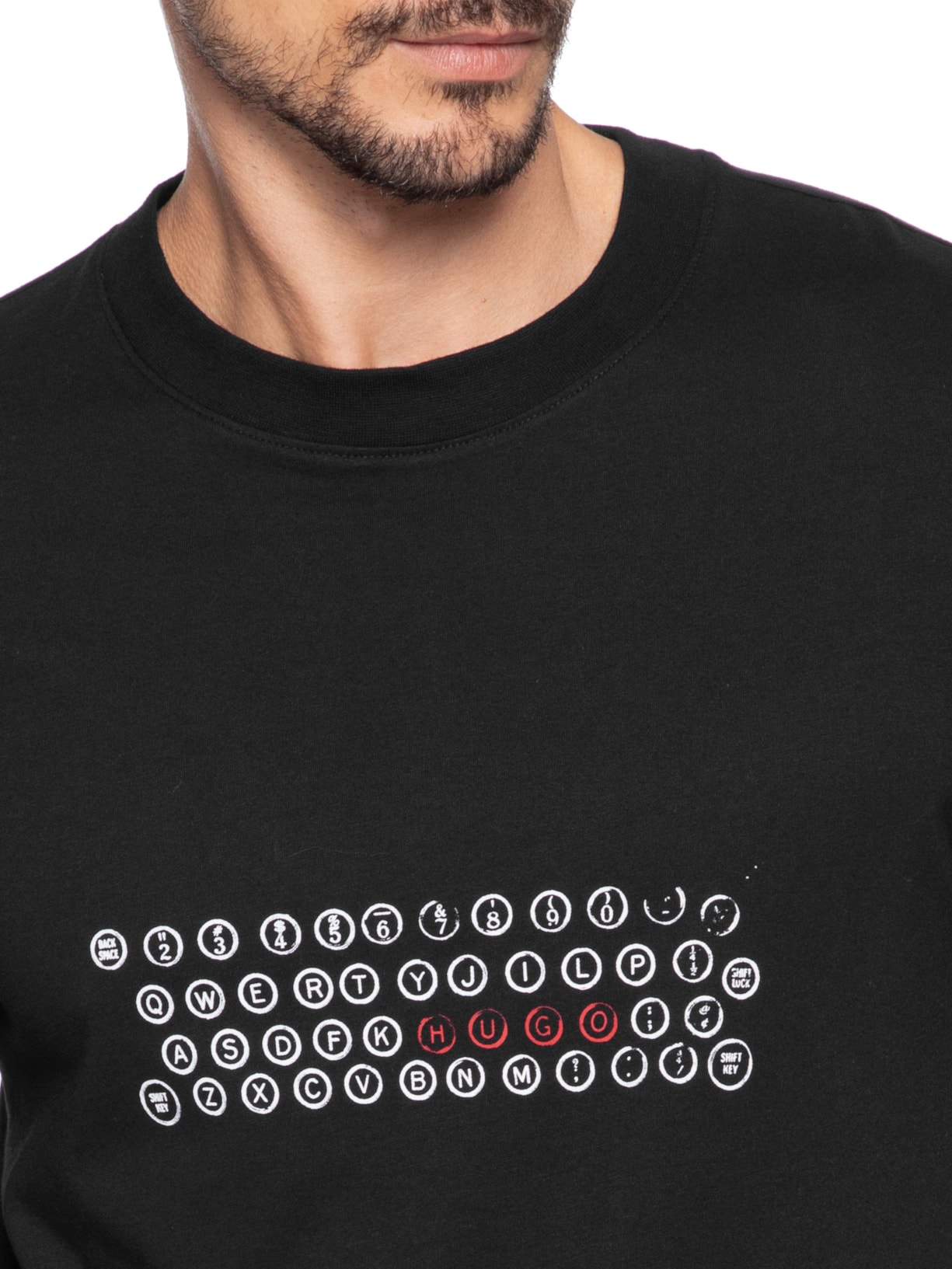 Camiseta Masculina Regular-Fit Printed Artwork Deyss Preto Hugo