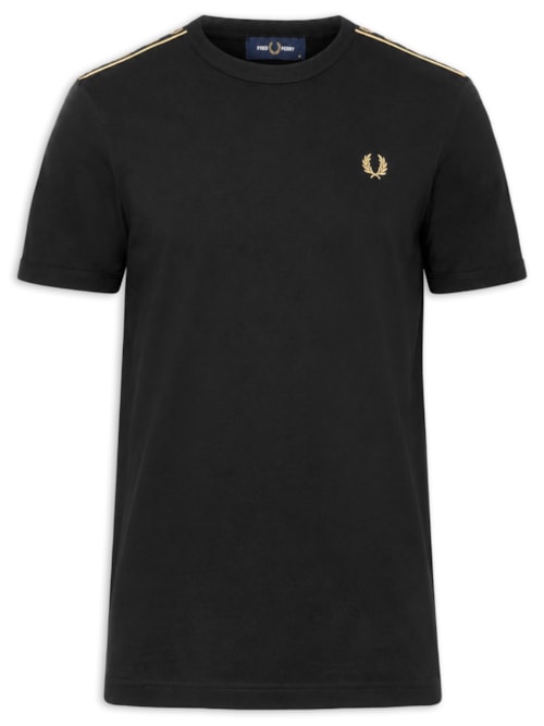 Camiseta Masculina Regular Fit Punho Twin Tipped Em Algodão - Preto