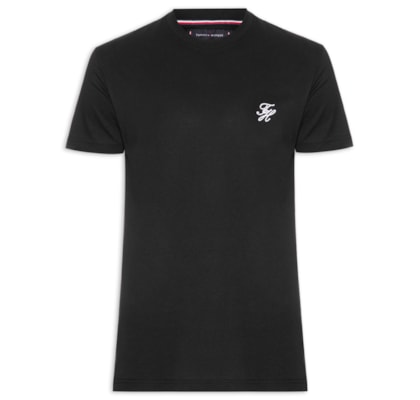 Camiseta Masculina Regular Fit Script Monogram - Preto