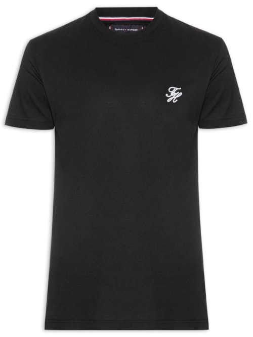 Camiseta Masculina Regular Fit Script Monogram - Preto