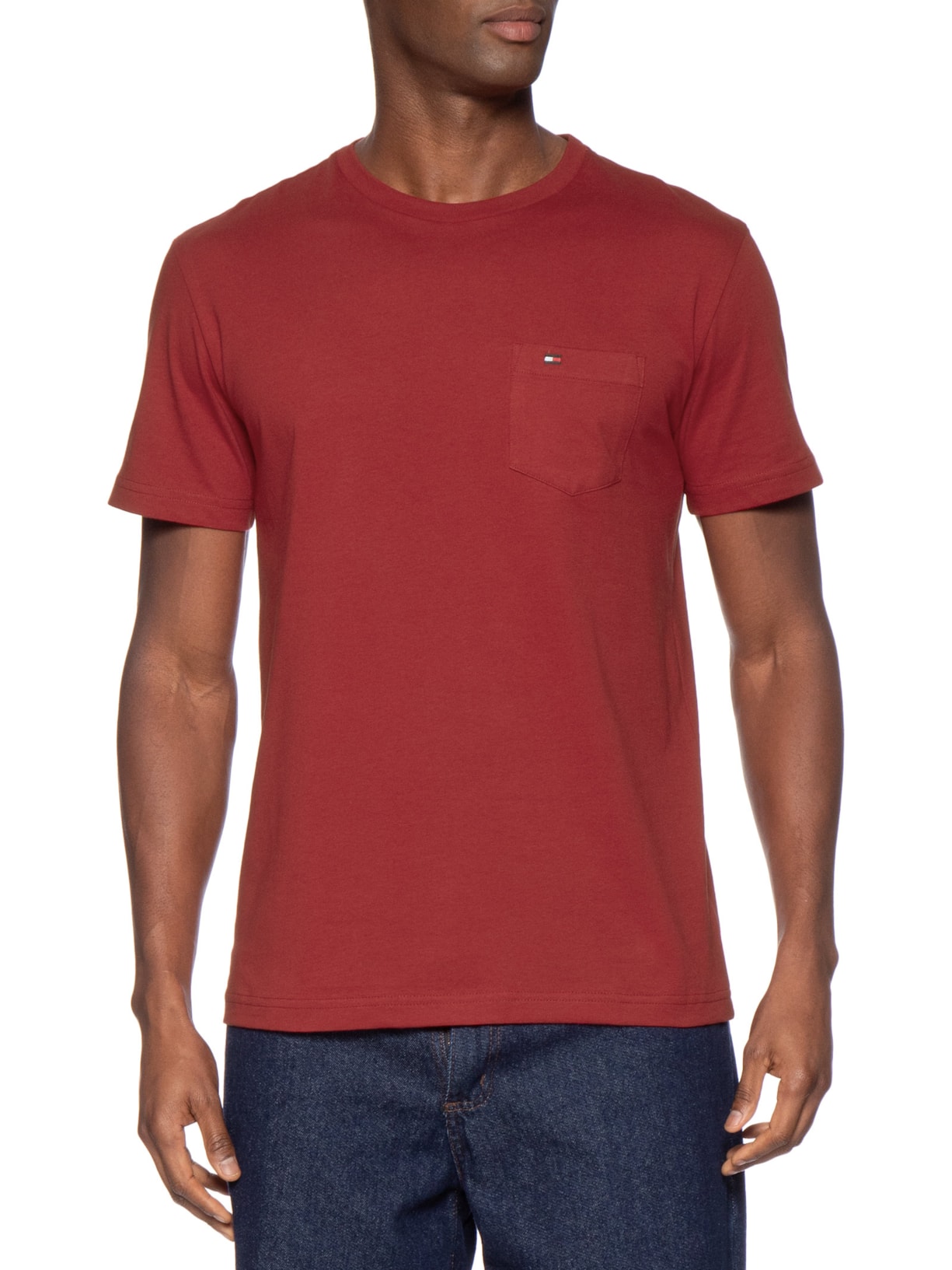 Camiseta Masculina Regular Fit Solid Pocket Vermelho Tommy Hilfiger