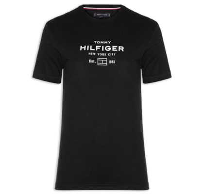  Camiseta Masculina Regular Fit Stack Graphic - Preto