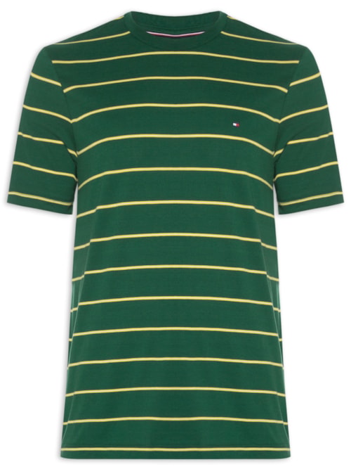 Camiseta Masculina Regular Fit Stripe Em - Verde