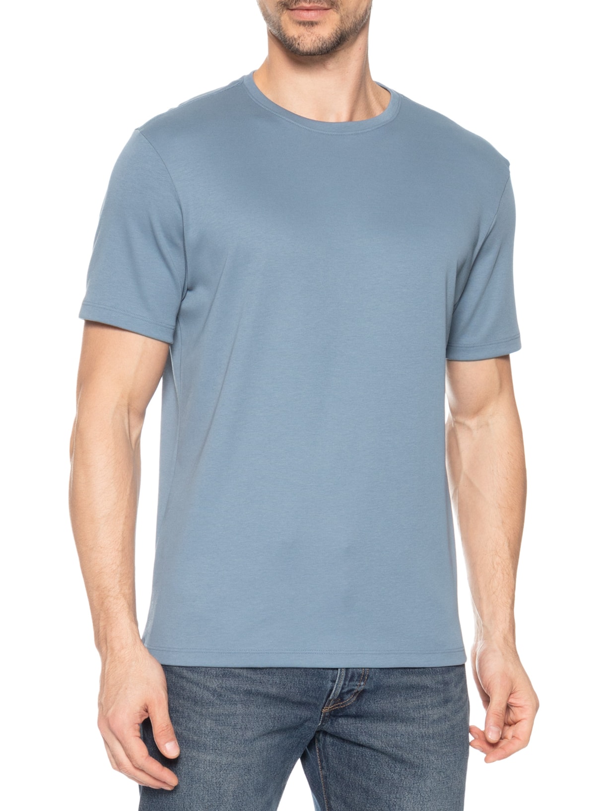 Camiseta Masculina Regular Fit Super Cotton Pima Azul Hering
