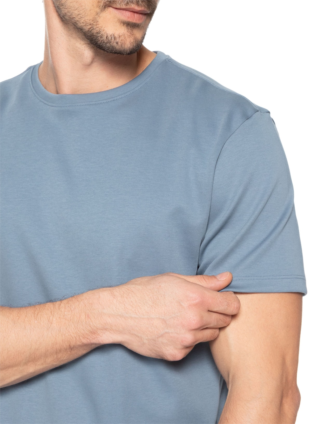 Camiseta Masculina Regular Fit Super Cotton Pima Azul Hering