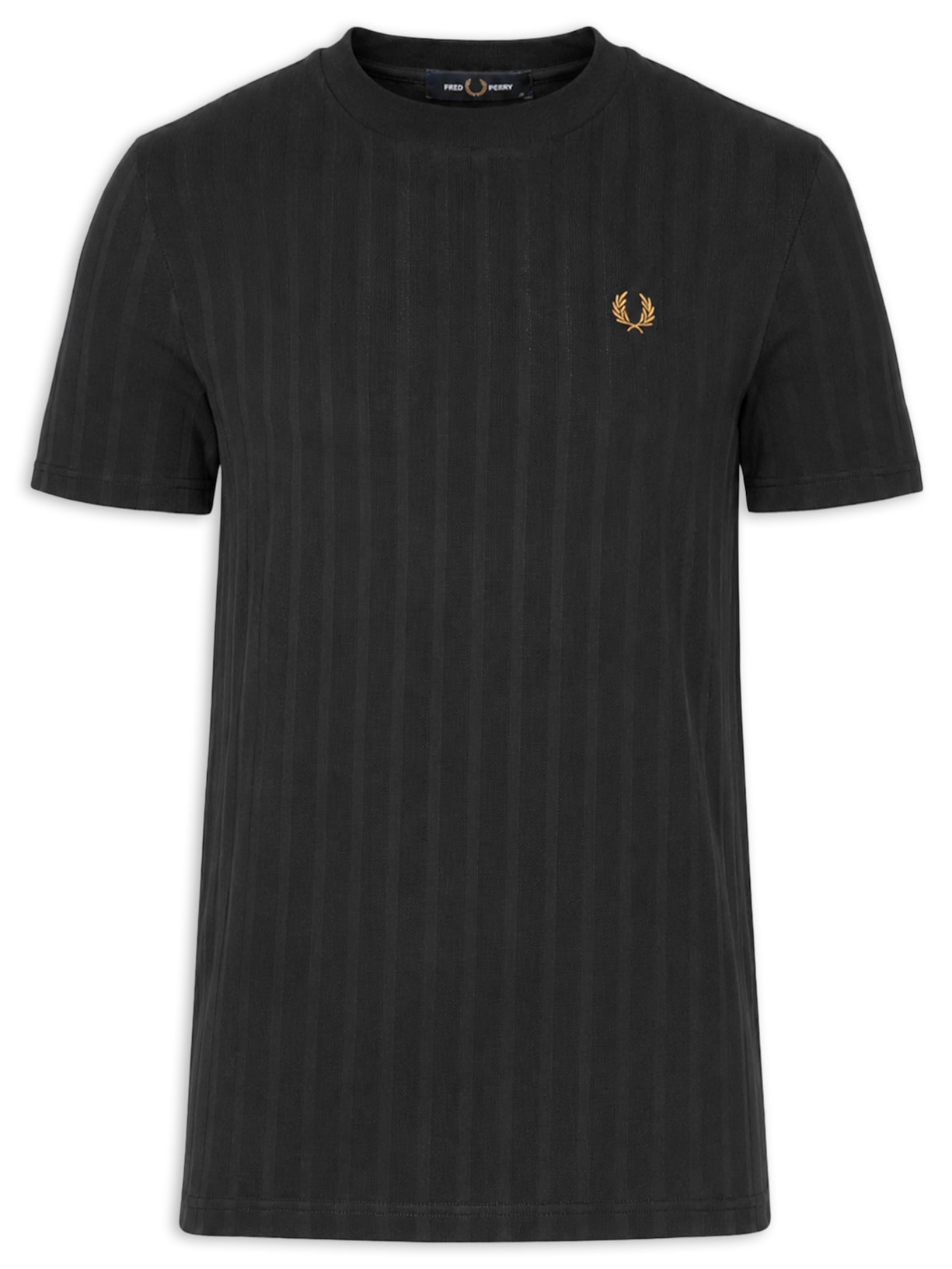 Camiseta Masculina Regular Fit Textura Em Piquet Stripe - Preto