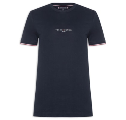 Camiseta Masculina Regular Fit Tipped Com Friso - Azul