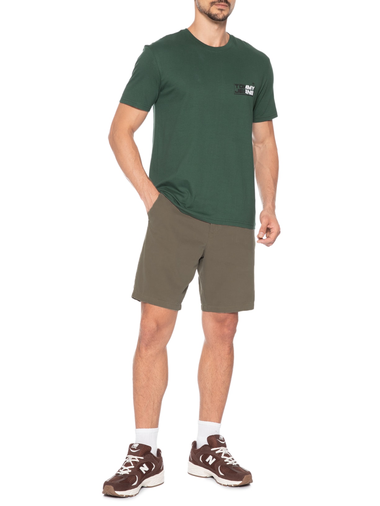 Camiseta Masculina Regular Fit TJ Gym Block Verde Tommy Jeans