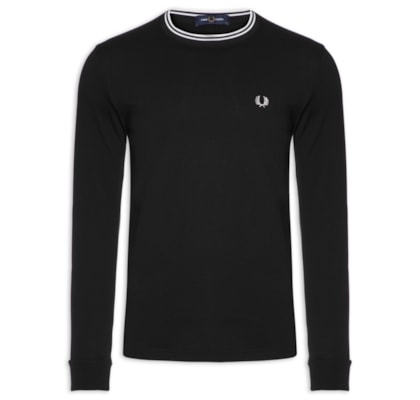 Camiseta Masculina Regular Fit Twin Tipped Em Algodão - Preto