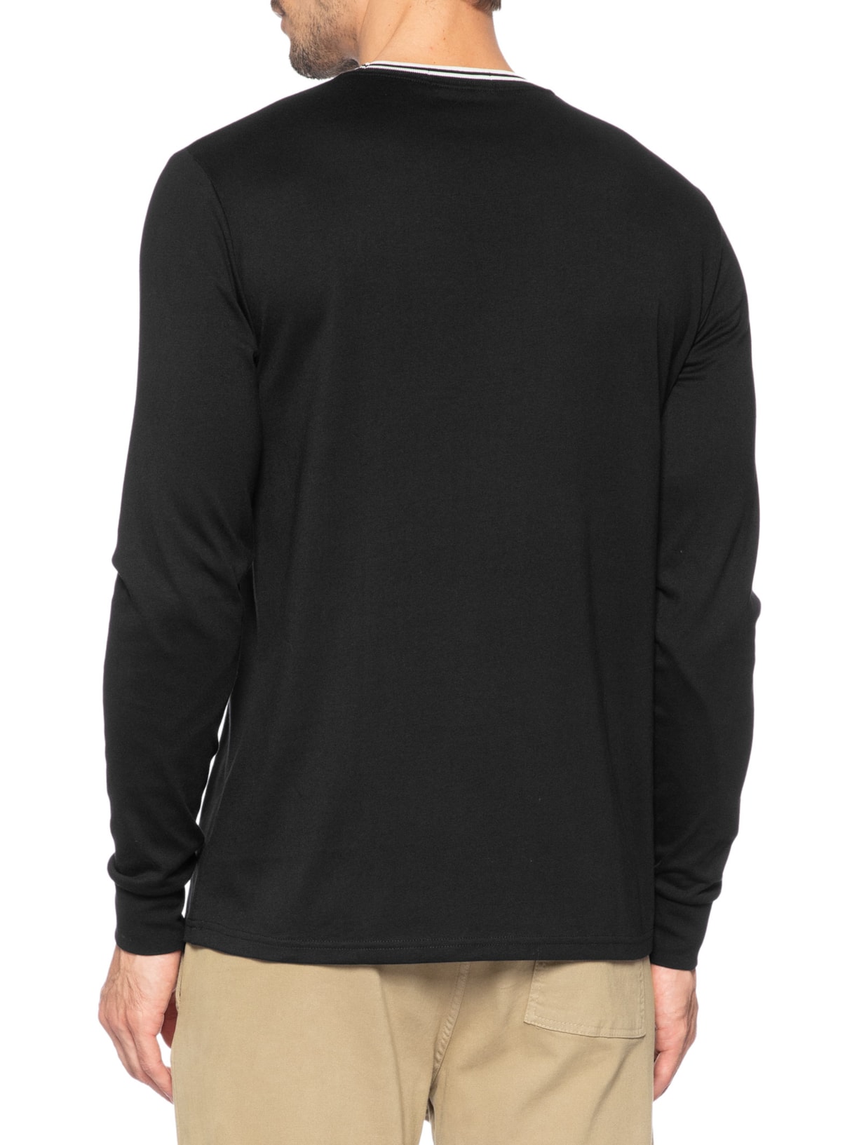 Camiseta Masculina Regular Fit Twin Tipped Em Algodão Preto Fred Perry