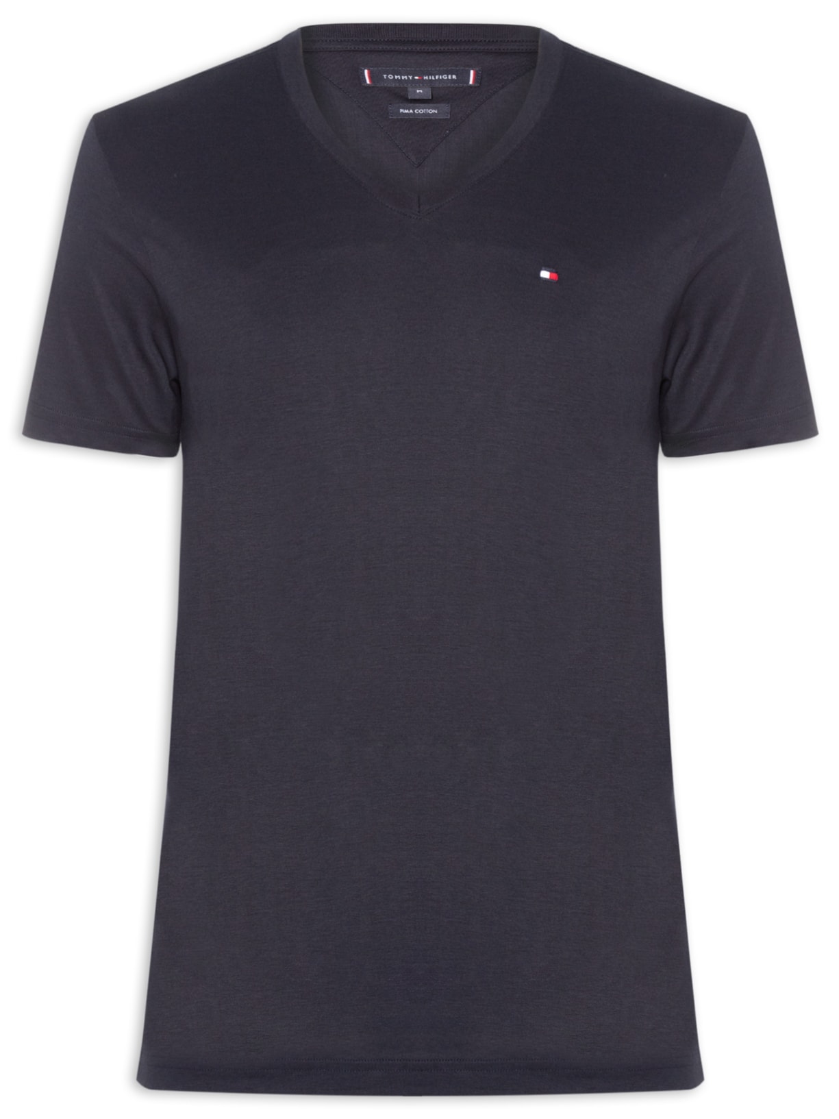 Camiseta Masculina Regular Fit V-Nk Pima Cotton - Azul