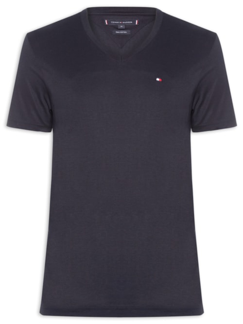 Camiseta Masculina Regular Fit V-Nk Pima Cotton - Azul
