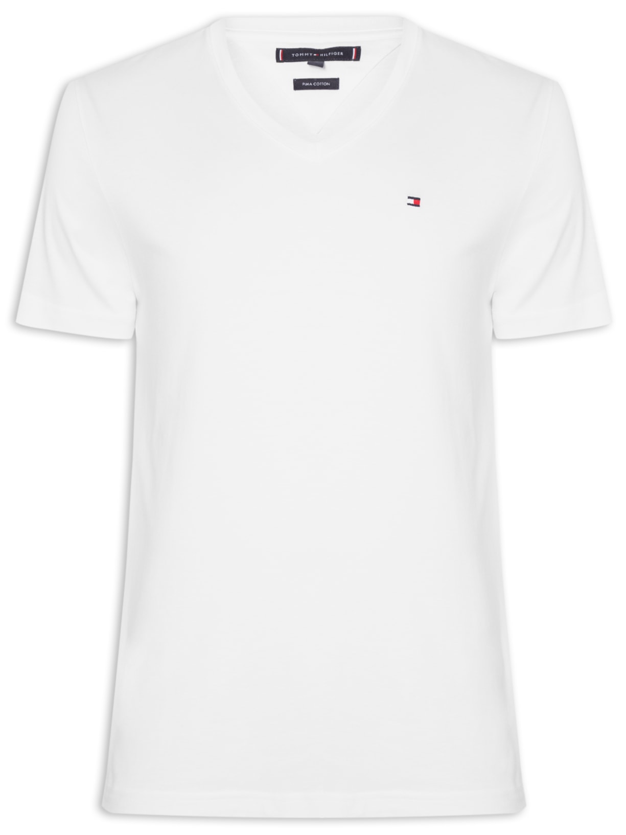 Camiseta Masculina Regular Fit V-Nk Pima Cotton - Branco