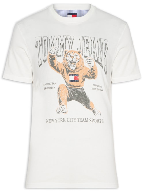Camiseta Masculina Regular Fit Varsity Novelty - Branco