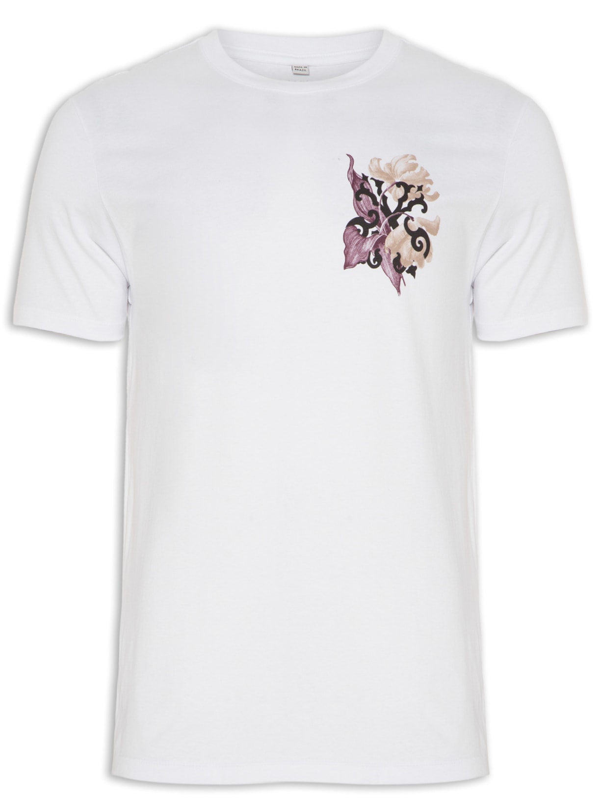 Camiseta Masculina Regular Fit Violet Shield - Branco