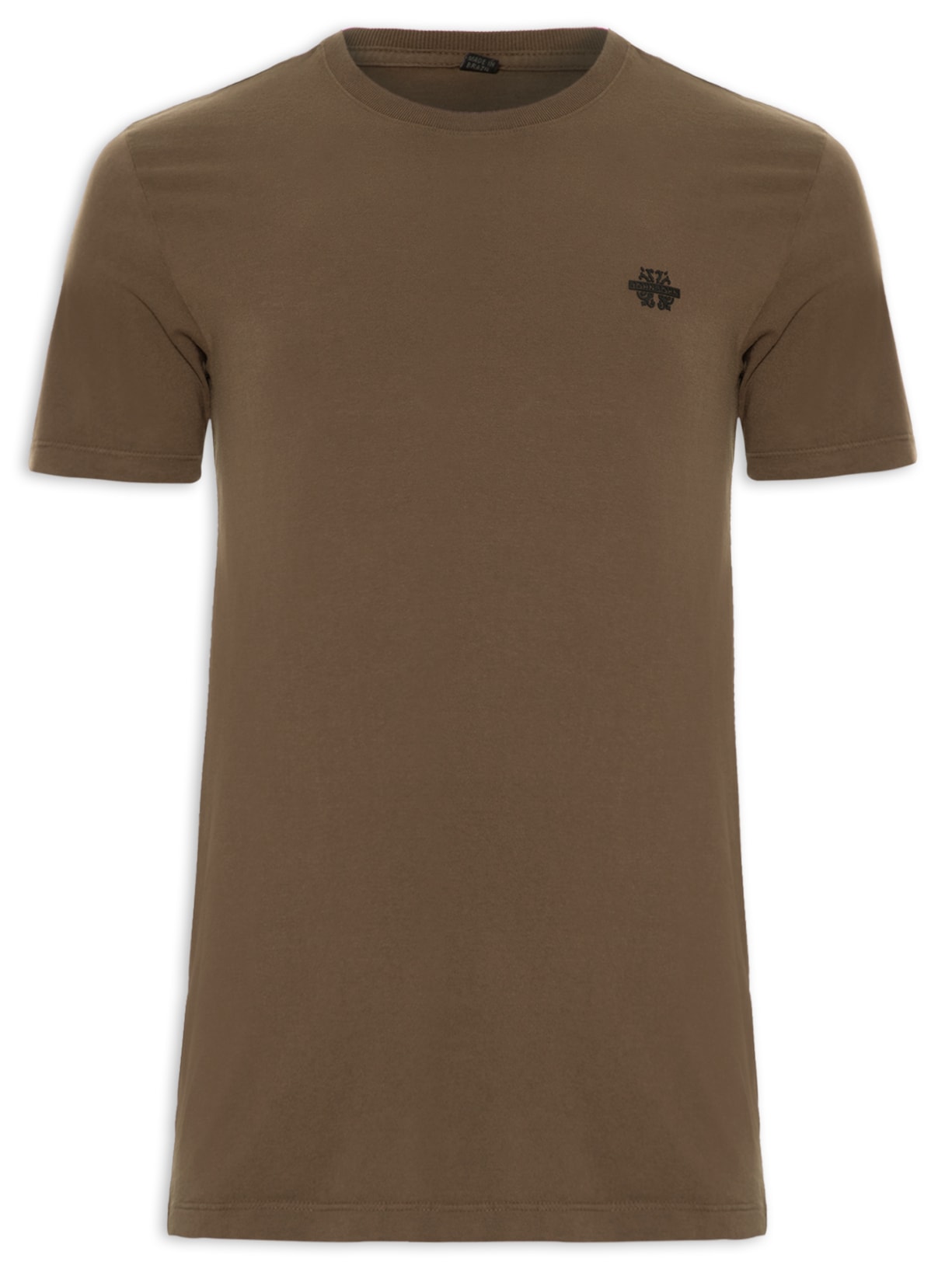 Camiseta Masculina Regular Flame Transfer - Marrom