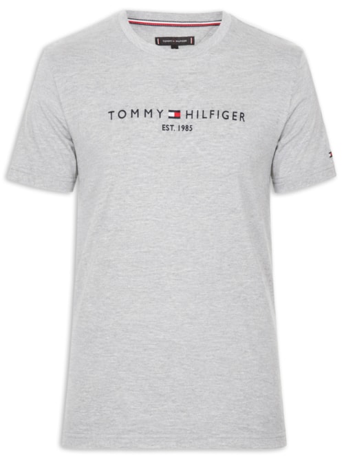 Camiseta Masculina Regular Gola Careca Com Logo – Cinza