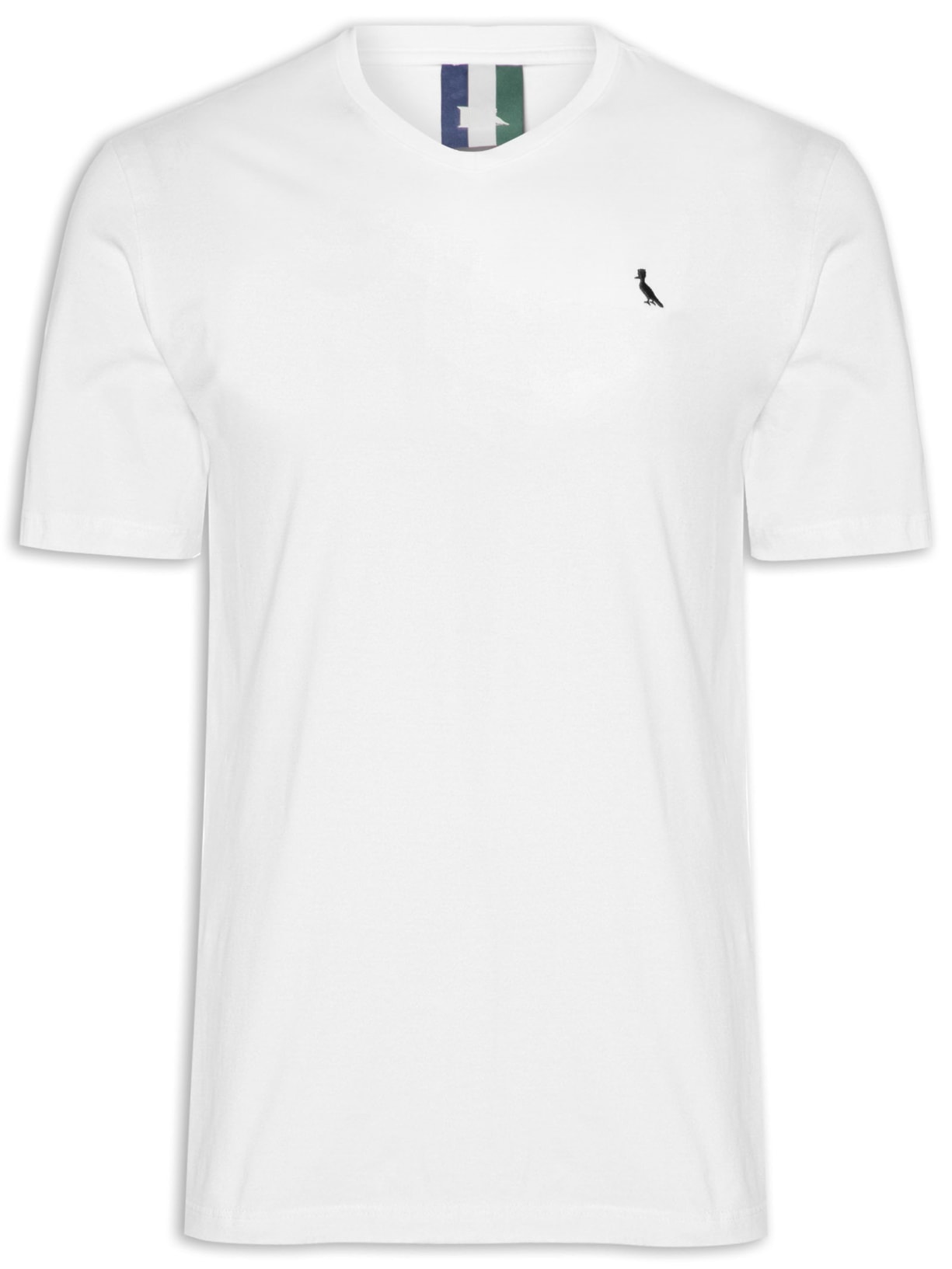 Camiseta Masculina Regular Gola V Vento - Branco