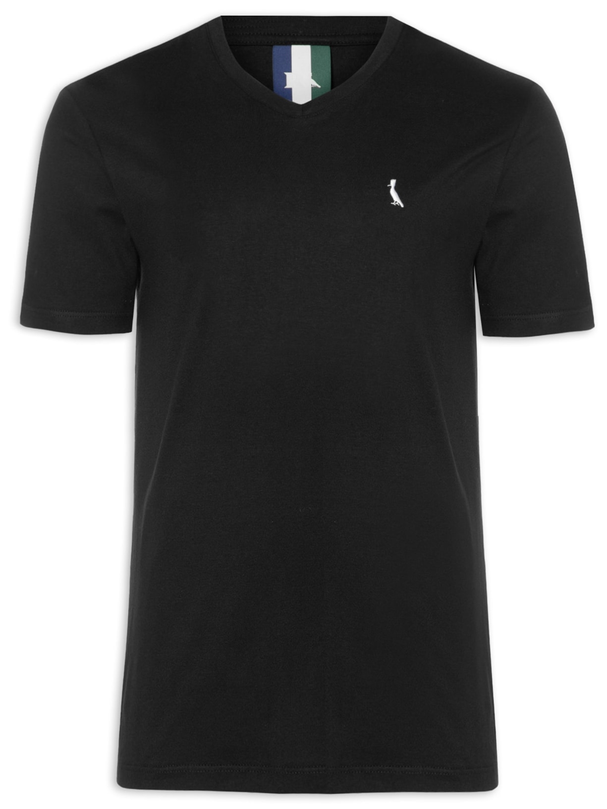 Camiseta Masculina Regular Gola V Vento - Preto