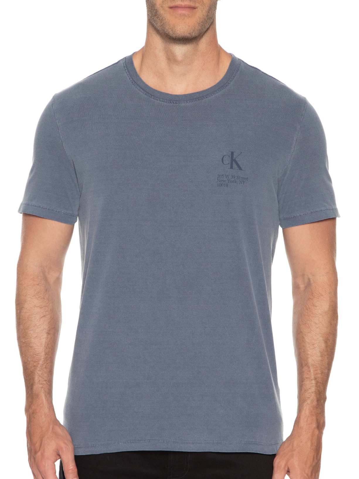 Camiseta Masculina Regular Issue Address Azul Calvin Klein Jeans